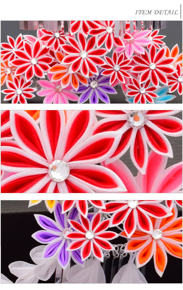 楽天市場 7046 子供用 キッズ 七五三 女の子 卒園式 入学式 髪飾り 着物 レトロ 和風 つまみ細工 勝山かんざし ちりめん かみかざり ヘアアクセサリー 赤 Sweet Angel