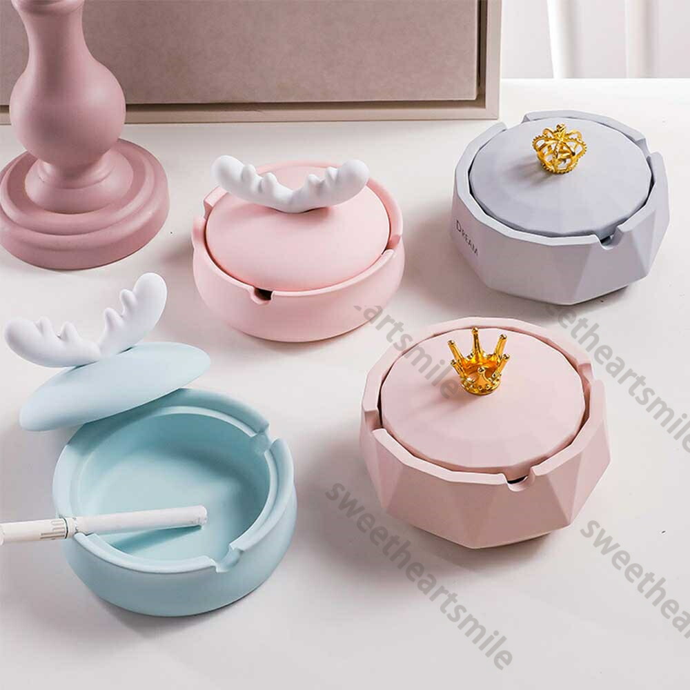 灰皿 おしゃれ 宇宙 雑貨 おしゃれ 装飾品 プレゼント 卓上 ふた付き (金) ya-kni1735.jpg