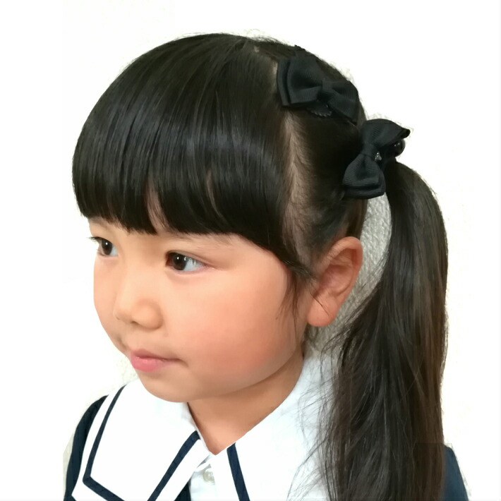 キッズグログラン黒リボン付パッチンどめヘアクリップ(2コ)|リボンパッチン留めパッチンピンスリーピンヘアピンヘアアクセサリー髪飾り髪留めキッズ子供こどもかわいい可愛いおしゃれカジュアル三歳小学生お出かけ全品送料無料実施中