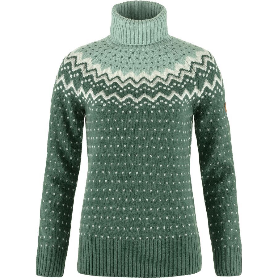 (取寄) フェールラーベン レディース ニット ローラー ネック セーター - ウィメンズ Fjallraven women Ovik Knit Roller Neck Sweater - Women's Deep Patina/Misty Green