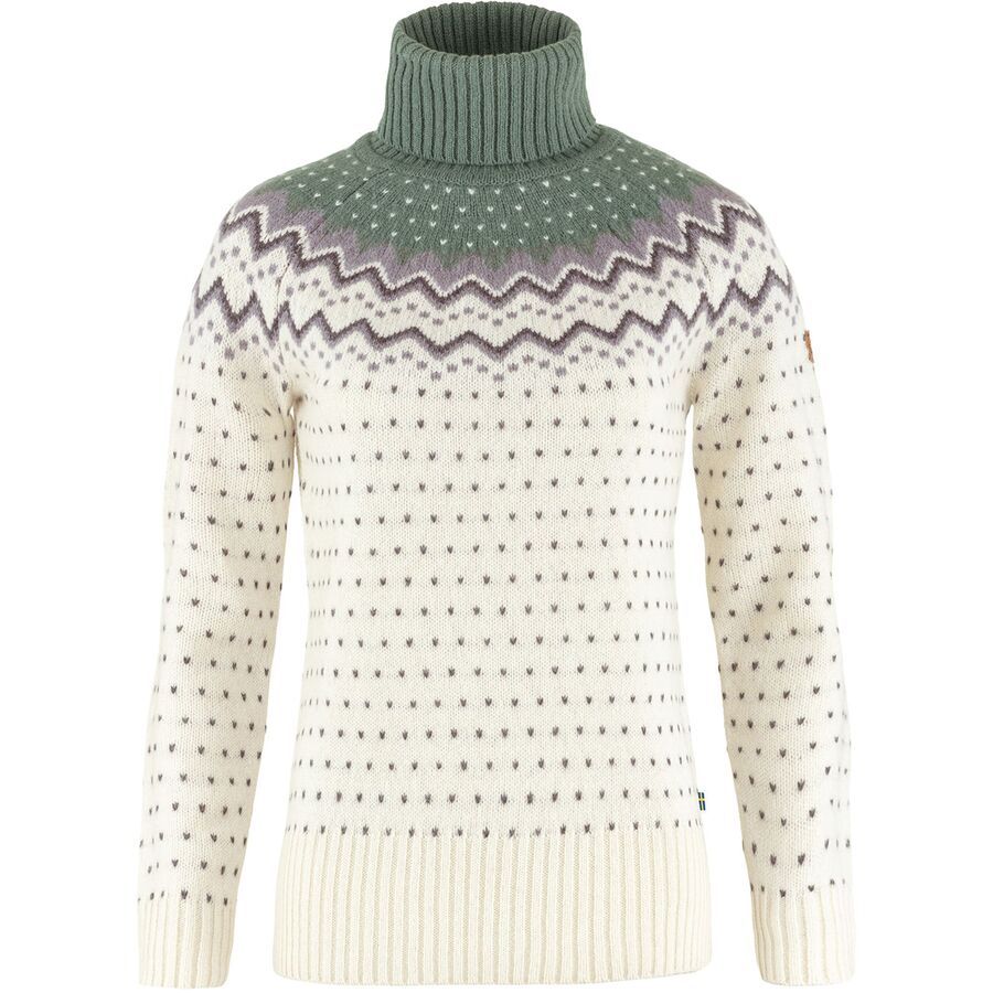 (取寄) フェールラーベン レディース ニット ローラー ネック セーター - ウィメンズ Fjallraven women Ovik Knit Roller Neck Sweater - Women's Chalk White/Patina Green