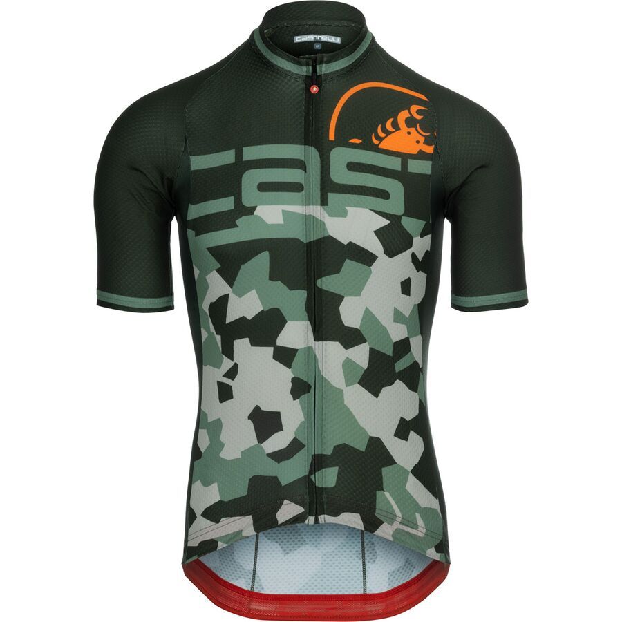 (取寄) カステリ メンズ アタッコ リミテッド エディション ジャージ - メンズ Castelli men Attacco Limited Edition Jersey - Men's Deep Green/Green Pepper/Silver Moon/Brilliant Oran