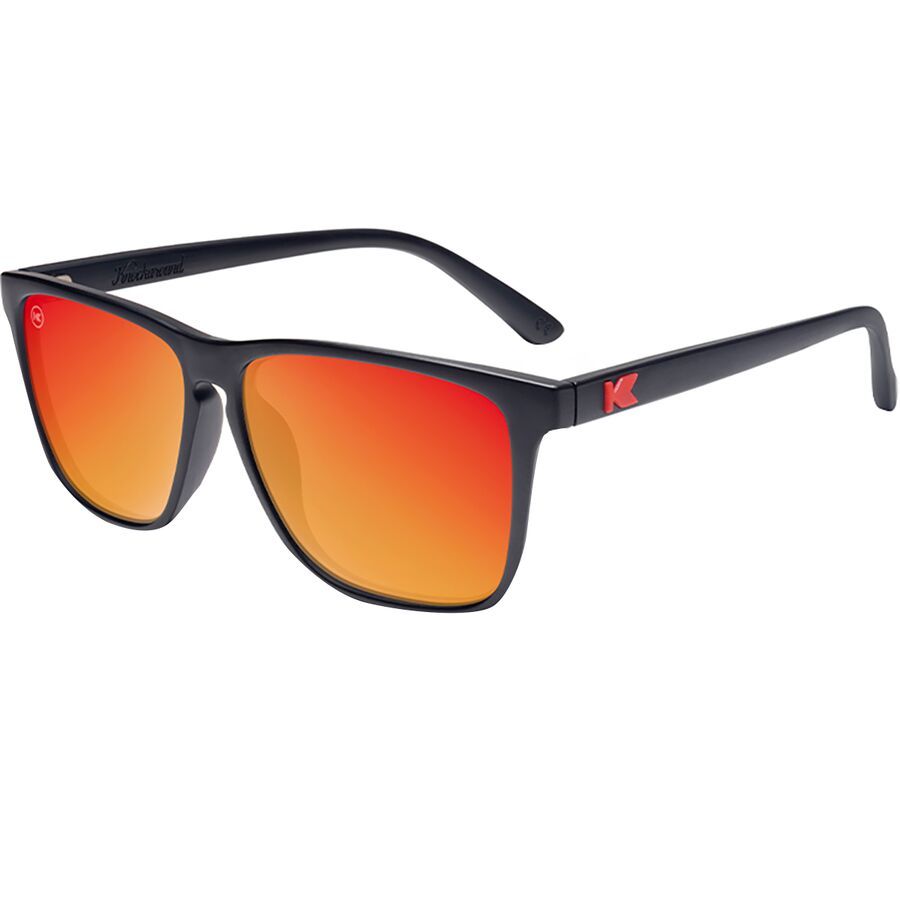 (取寄) ノックアラウンド ファスト レーンズ ポーラライズド サングラス Knockaround Fast Lanes Polarized Sunglasses Matte Black/Red Sunset