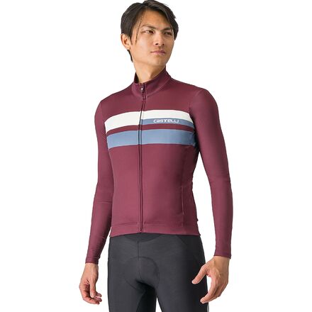 (取寄) カステリ メンズ ロング-スローブ ジャージ - メンズ Castelli men Lineare Long-Sleeve Jersey - Men's Deep Bordeaux/Light Steel Blue/Ivory｜スウィートラグ