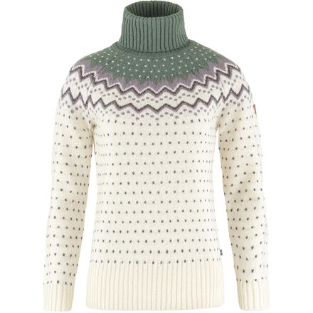 (取寄) フェールラーベン レディース ニット ローラー ネック セーター - ウィメンズ Fjallraven women Ovik Knit Roller Neck Sweater - Women's Chalk White/Patina Green|スウィートラグ