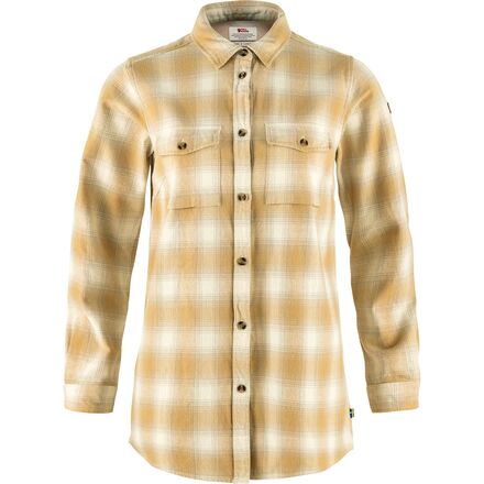 (取寄) フェールラーベン レディース ツイル ロング-スローブ シャツ - ウィメンズ Fjallraven women Ovik Twill Long-Sleeve Shirt - Women's Chalk White/Dune Beige｜スウィートラグ