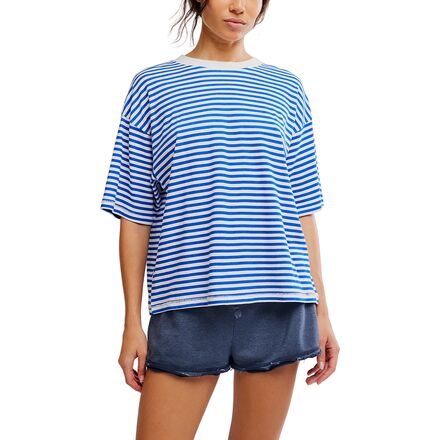 (取寄) エフピー ムーブメント レディース ストライプ タックル T-シャツ - ウィメンズ FP Movement women Stripe Tackle T-Shirt - Women's Prep Stripe Electric｜スウィートラグ