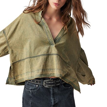 (取寄) フリーピープル レディース ジュード デニム プルオーバー - ウィメンズ Free People women Jude Denim Pullover - Women's Warm Camel｜スウィートラグ