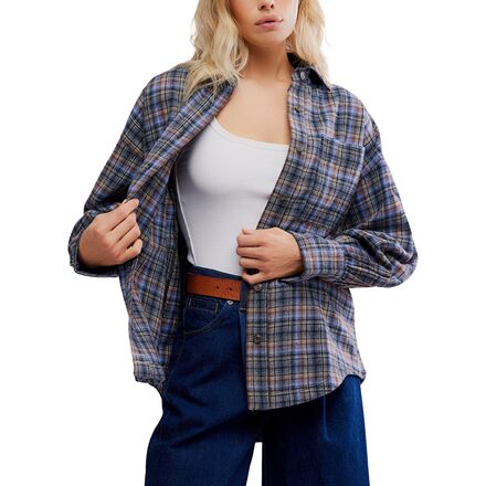 (取寄) フリーピープル レディース アシュレイ プレイド ロング-スローブ シャツ - ウィメンズ Free People women Ashley Plaid Long-Sleeve Shirt - Women's Blue Combo - Krista｜スウィートラグ