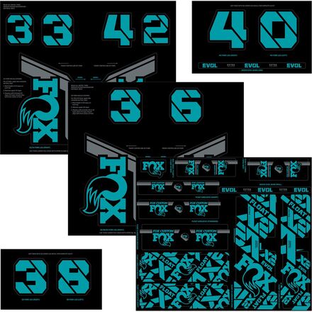 (取寄) フォックスレーシングショックス フォークテール アンド ショック デカール キット FOX Racing Shox Fork & Shock Decal Kit Turquoise|スウィートラグ