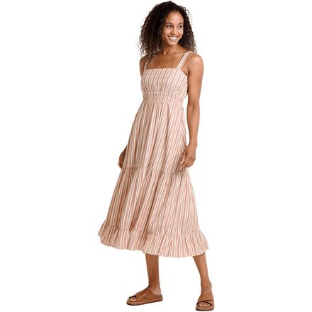 (取寄) トードアンドコー レディース タージ ヘンプ ティアード ミディ スリーブレス ドレス - ウィメンズ Toad&Co women Taj Hemp Tiered Midi Sleeveless Dress - Women's Salt Dobby|スウィートラグ