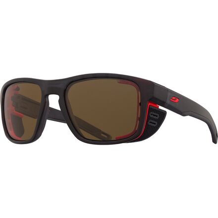 (取寄) ジュルボ シールド M ポーラライズド サングラス Julbo Shield M Polarized Sunglasses Black Transluscent/Neon Orange-Reactive High Mountain|スウィートラグ