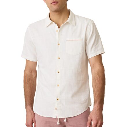 (取寄) マリンレイヤー メンズ セルベージ ストレッチ ショートスリーブ シャツ - メンズ Marine Layer men Selvage Stretch Short-Sleeve Shirt - Men's Natural|スウィートラグ