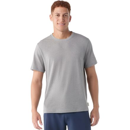 (取寄) スマートウール メンズ パーフェクト クルー ショートスリーブ T-シャツ - メンズ Smartwool men Perfect Crew Short-Sleeve T-Shirt - Men's Light Gray Heather｜スウィートラグ