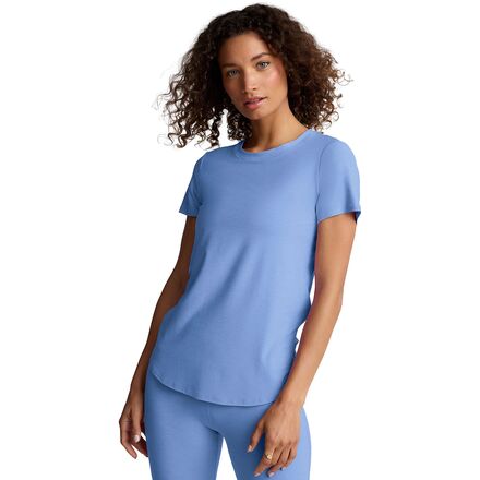 (取寄) ビヨンドヨガ レディース オン ザ ダウン ロウ T-シャツ - ウィメンズ Beyond Yoga women On The Down Low T-Shirt - Women's Flower Blue Heather｜スウィートラグ
