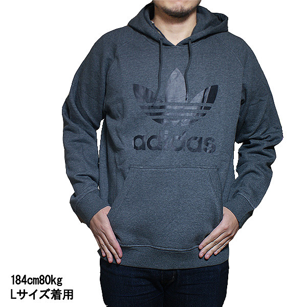 adidas trefoil hoodie grey and blue