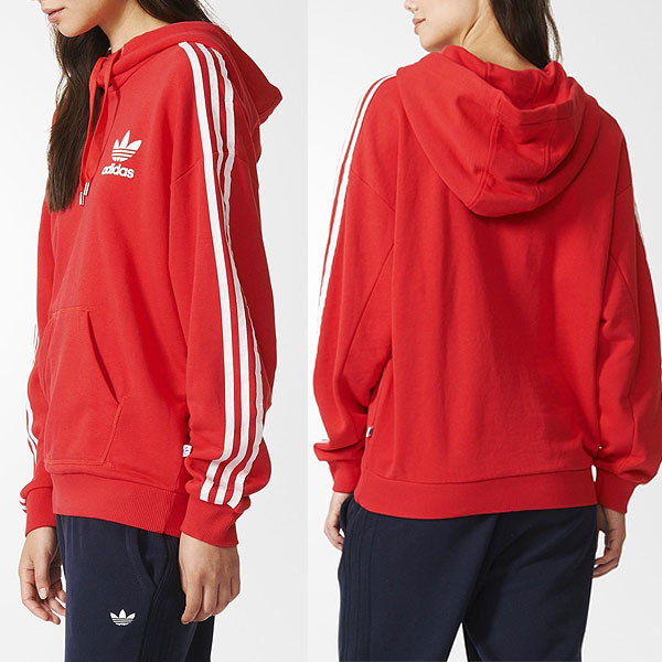 ladies red adidas hoodie