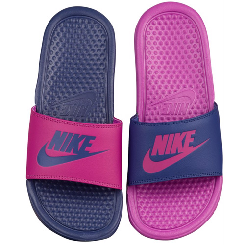 nike slippers pink and black