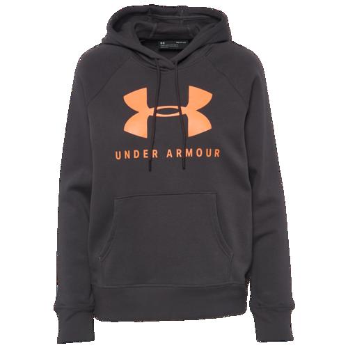 gray and orange under armour hoodie