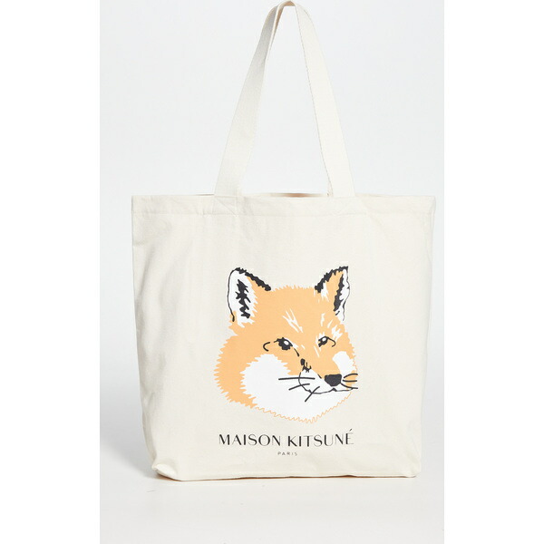 時間指定不可 取寄 メゾンキツネ フォックス ヘッド トート バッグ Maison Kitsune Fox Head Tote Bag Ecru 国際ブランド Nvccc Net