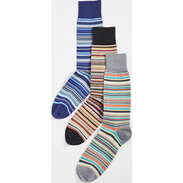 正規激安 取寄 ポールスミス メンズ メンズ 3 パック ストライプ ソックス Paul Smith Men S 3 Pack Stripe Socks Multi 高級感 Neweurasia Info