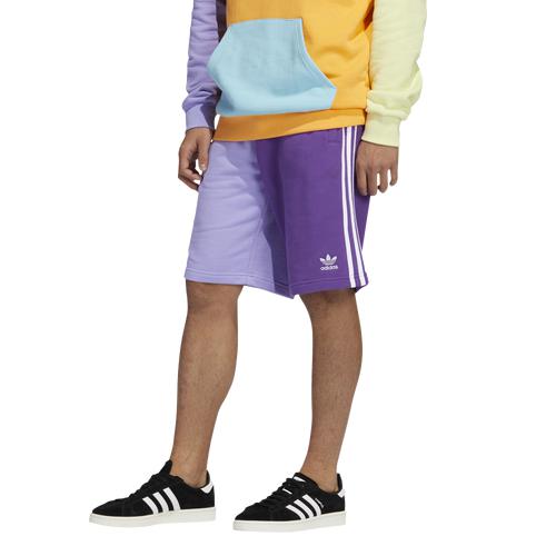 取寄 アディダス オリジナルス メンズ 3 棒縞 色つや壅塞阻止 ショーツ Adidas Originals Men S 3 Stripe Colorblock Shorts Active Purple Light Purple 貨物輸送無料 Cannes Encheres Com