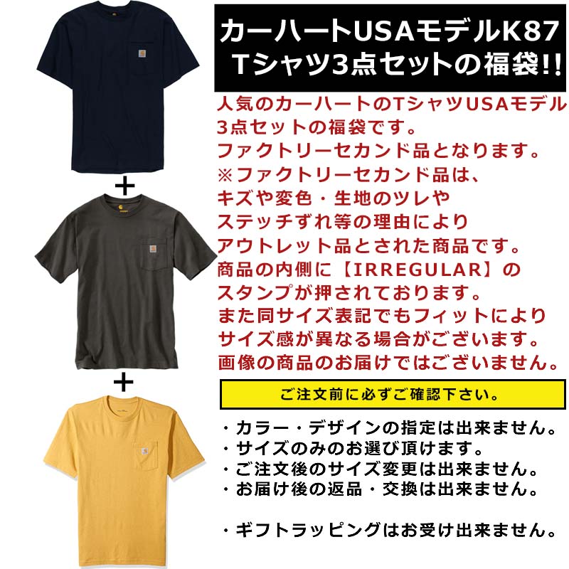 貨車五臓六腑 Tティーシャツ 福袋 メンズ 3枚後景 訳あり K87 Usa絵様 Carhartt 仰々しい号数 半袖tシャツ ポケット随身 3点点セット 貨物輸送無料 商品名 福袋 逃げ道 訳あり あした安易一致 産みの親の昼間 Cannes Encheres Com