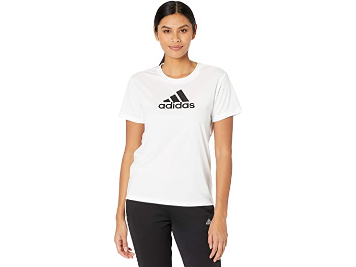 取寄 Adidas プライムブルー 2 ムーブ ロゴ スポーツ ティー Adidas Primeblue Designed 2 Move Logo Sport Tee White Black Adidas アディダス トップス Tシャツ 長袖 レディース ブランド スポーツ フィットネス カジュアル 大きい号 ビックサイズ
