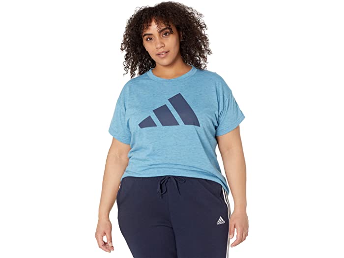 取寄 Adidas プラス サイズ 2 0 ティー Adidas Plus Size Win 2 0 Tee Hazy Blue Melange Adidas アディダス トップス Tシャツ 長袖 レディース ブランド スポーツ フィットネス 快適 寛大サイズ ビックサイズ Cmsmontera Com