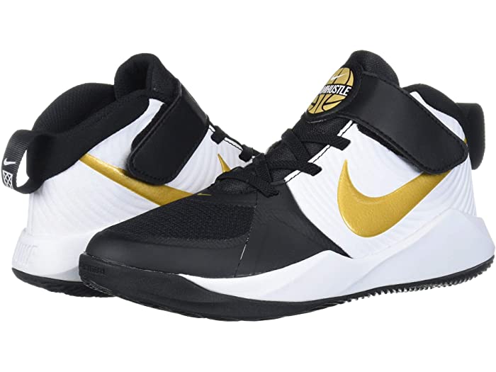 取寄 ナイキ ナイン ハッスル D 9 リトル キッズ Nike Kids Team Hustle D 9 Little Kid Black Metallic Gold White Nike ナイキ キッズ バッシュ 篭球シューズ モカション 小僮 ブランド名 バスケ スポーツ 流行り物 溶々たる大いさ ビックサイズ
