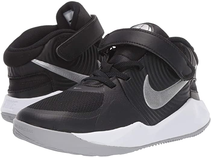 取寄 ナイキ フライイーズ プロ野球チーム ハッスル D9 リトル キッズ Nike Kids Flyease Team Hustle D9 Little Kid Black Metallic Silver Wolf Grey Nike ナイキ キッズ バッシュ バスケットボールシューズ はき物 坊ち ブランド名 バスケ スポーツ モード 充分号