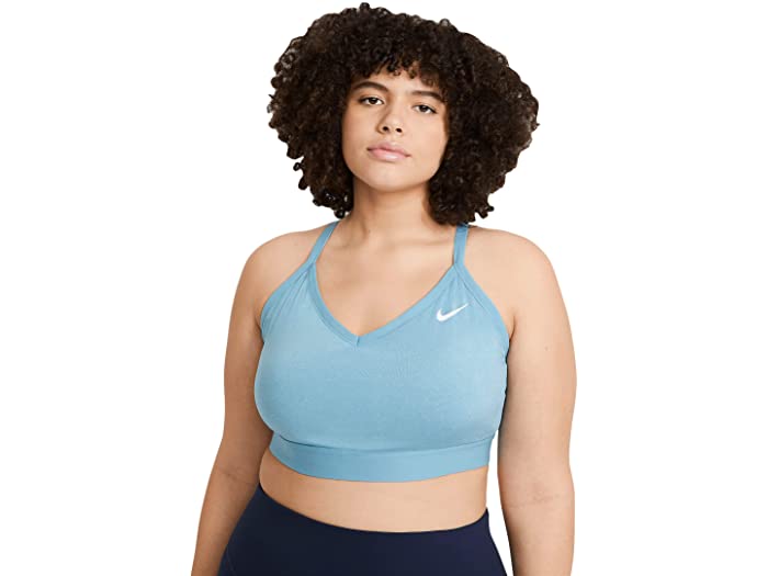 取寄 ナイキ 付足し 大きさ インディ ブラ Nike Plus Size Indy Bra Cerulean Pure Cerulean White Nike ナイキ ブラジャー レディース ブランド スポーツブラ のっぽサイズ スポブラ はだ着 ファッション 衒妻 かわいい 心安い Blaueshausstuttgart De