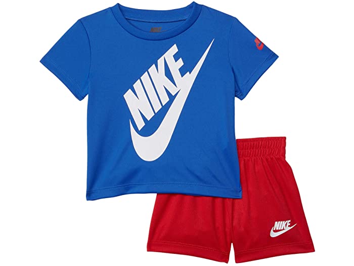 取寄 ナイキ ショート スリーヴ ロゴタイプ グラフィック Tジャージー アンド パンツ ツー剥身 組 トドラー Nike Kids Short Sleeve Logo Graphic T Shirt Shorts Two Piece Set Toddler University Red Nike ナイキ キッズ 上下セット トップス パンツ 男子