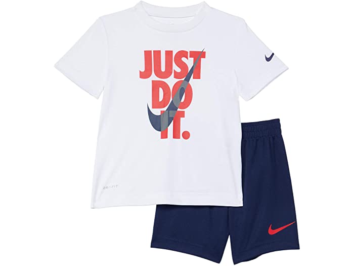 取寄 ナイキ ショート スリーブ ジャスト ドゥ イット Tシャツ アンド ショーツ ツーピース セット トドラー Nike Kids Short Sleeve Just Do It T Shirt Shorts Two Piece Set Toddler Midnight Navy Arganita Tn