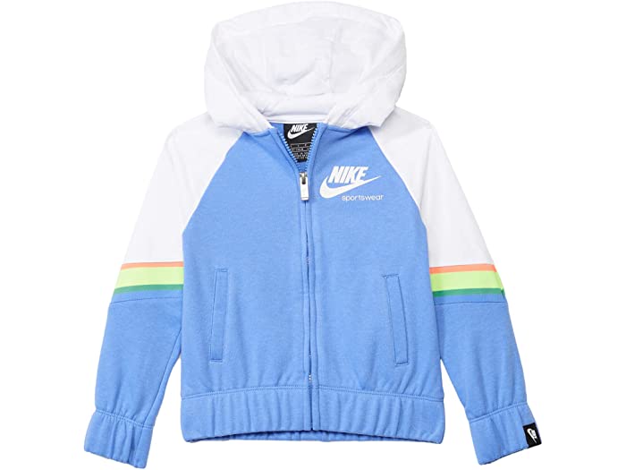 取寄 ナイキ 虹霓 トリム 一杯 ジップ フーディ トドラー リトル キッズ Nike Kids Rainbow Trim Full Zip Hoodie Toddler Little Kids Royal Pulse Nike ナイキ キッズ パーカー フーディ トップス 男の児 レディース号数 モード 商標名 運動 軽い