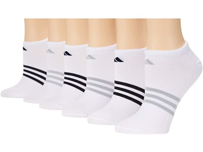 (取寄)アディダス レディース スーパーライト 6パック ノー ショー adidas Women's Superlite 6-Pack No Show White/Clear Onix/Black