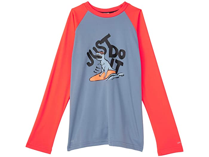 取寄 ナイキ ジャスト ドゥ イット ダイナソー ロング スリーブ ハイドロ守り リトル キッズ ビッグ キッズ Nike Kids Just Do It Dinosaur Long Sleeve Hydroguard Little Kids Big Kids Ashen Slate Nike ナイキ キッズ 水着 下穿 半面パンツ