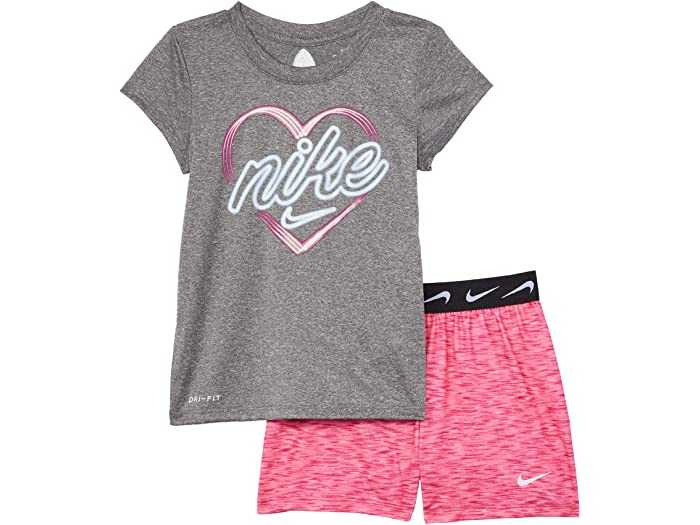 取寄 ナイキ ガールズ キッズ ハート グラフィック Tシャツ アンド スペース ダイ ショーツ ツーピース セット トドラー Nike Girl S Kids Heart Graphic T Shirt And Space Dye Shorts Two Piece Set Toddler Fireberry Sermus Es