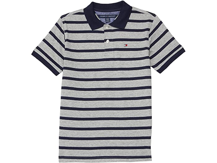 取寄 トミー ヒルフィガー キッズ ラージ ストライプ ポロ ビッグ キッズ Tommy Hilfiger Kids Large Stripe Polo Big Kids Grey Heather Rvcconst Com