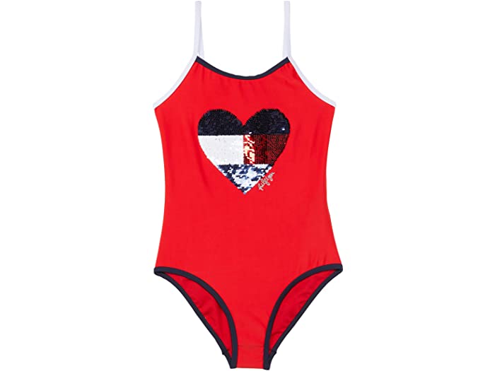 取寄 トミー ヒルフィガー キッズ ワンピース リバーシブル シークイン スイムスーツ ウィズ コントラスト バインディング ビッグ キッズ Tommy Hilfiger Kids One Piece Reversible Sequin Swimsuit With Contrast Binding Big Kids Chinese Red Redefiningrefuge Org