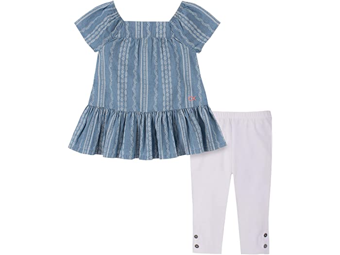 取寄 カルバンクライン ガールズ 2 ピーシーズ レギンス 組 Calvin Klein Girl S 2 Pieces Legging Set Medium Wash White Nenewsroom Com