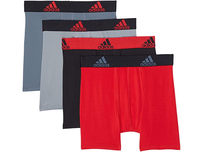 春のコレクション 取寄 アディダス ボーイズ キッズ パフォーマンス ボクサー ブリーフ アンダーウェア 4パック ビッグ adidas Boy's  Kids Performance Boxer Briefs Underwear 4-Pack Big Scarlet Red Black Grey  trofej-dinamo.hr