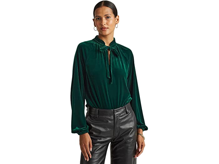 日産純正 (取寄)ローレン ラルフローレン レディース ストレッチ ベルネット タイ ネック トップ LAUREN Ralph Lauren Women´s Stretch Velvet Tie Neck Top Hunter Green:スウィートラグ 販売品 日産純正 (取寄)ローレン ラルフローレン レディース ストレッチ ベルネット タイ ネック トップ LAUREN Ralph Lauren Women´s Stretch Velvet Tie Neck Top Hunter Green:スウィートラグ 販売品
