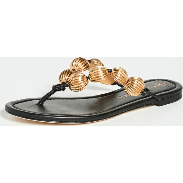 品質が完璧 最大12%OFFクーポン 取寄 トリーバーチ レディース カプリ ビーデッド サンダル Tory Burch Women's Capri Beaded Sandals PerfectBlack Gold sommenbygd.nu sommenbygd.nu