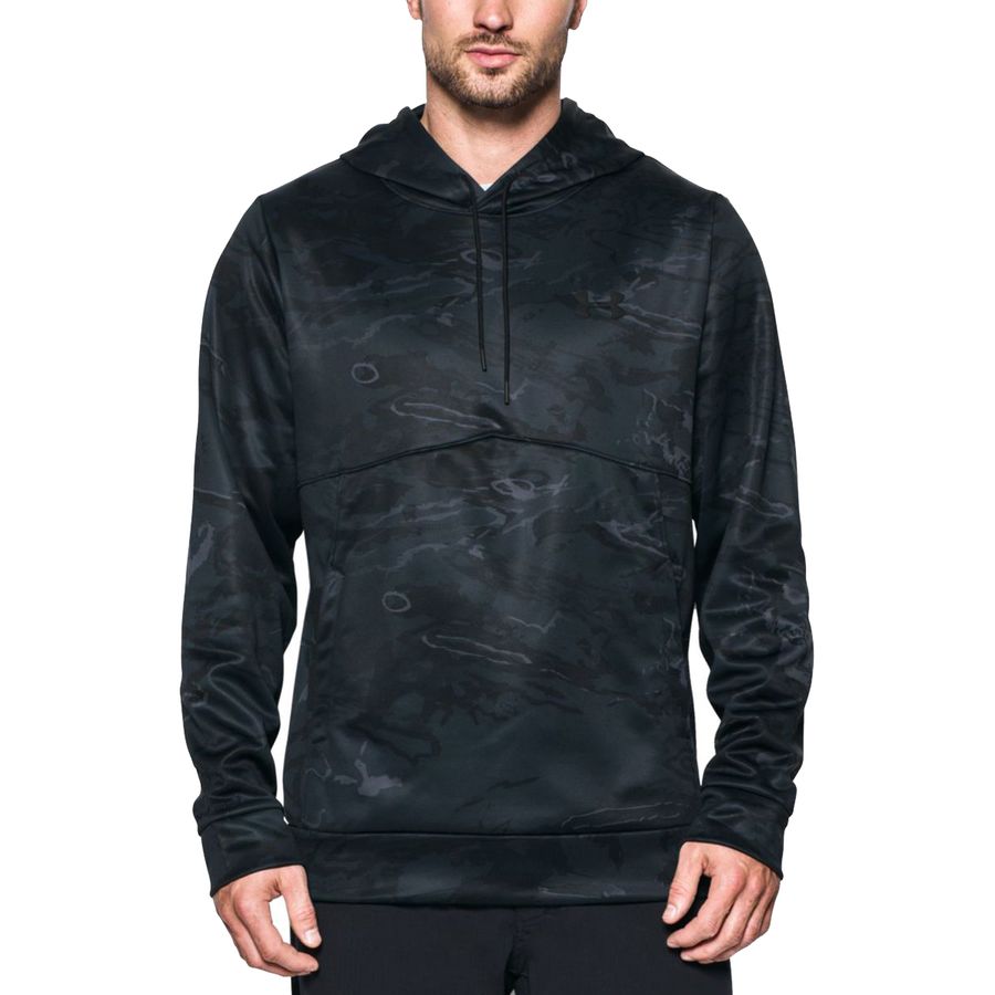mens black and camo under armour hoodie