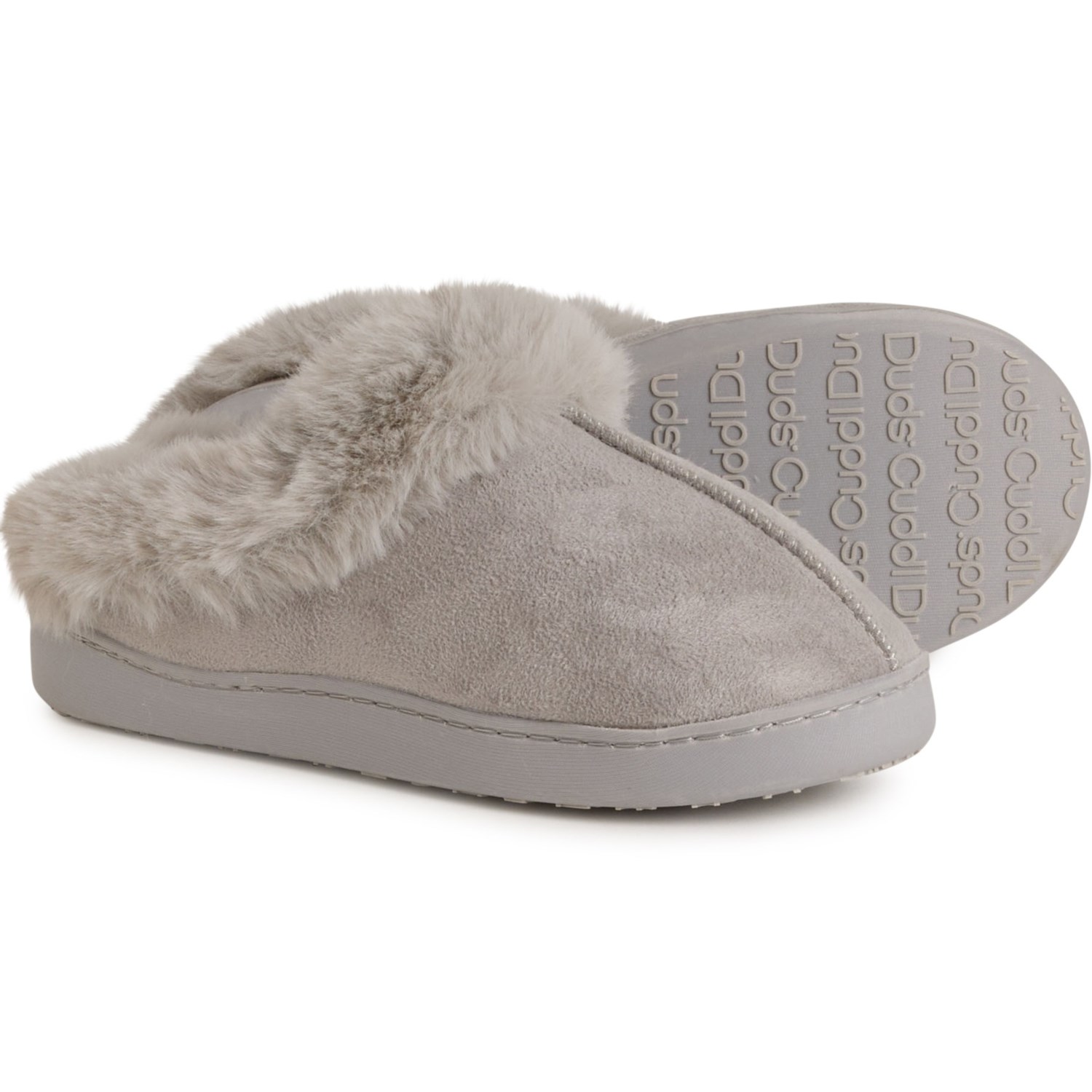 (取寄) カドルダッツ レディース マイクロスエード フェイク-ファー カフ スリッパ Cuddl Duds women Microsuede Faux-Fur Cuff Slippers (For Women) High Rise