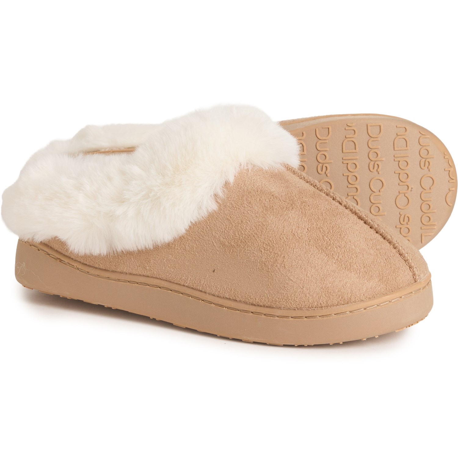 (取寄) カドルダッツ レディース マイクロスエード フェイク-ファー カフ スリッパ Cuddl Duds women Microsuede Faux-Fur Cuff Slippers (For Women) Amphora