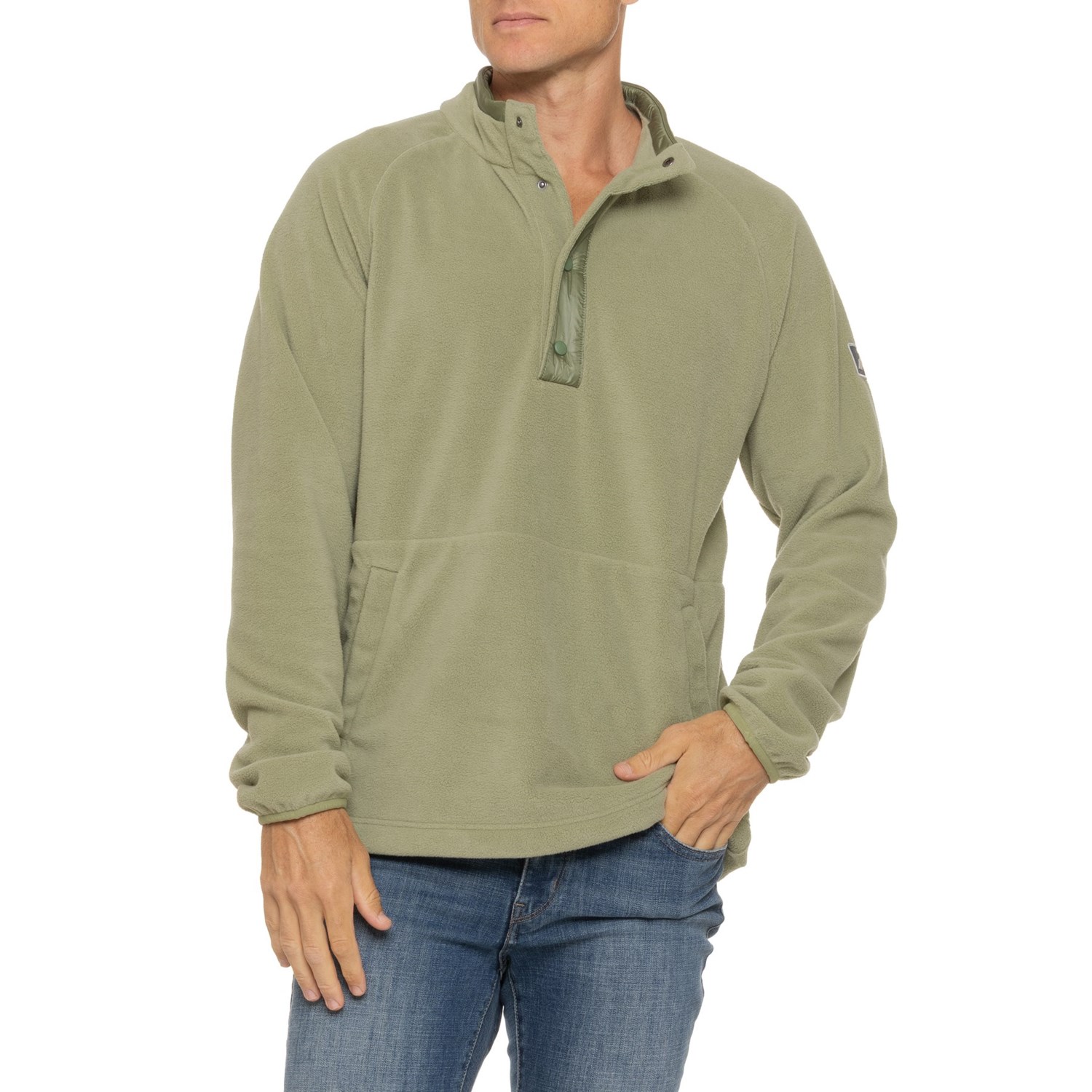 (取寄) ストレイフ アヤックス フリース セーター - スナップ ネック Strafe Ajax Fleece Sweater - Snap Neck Moss