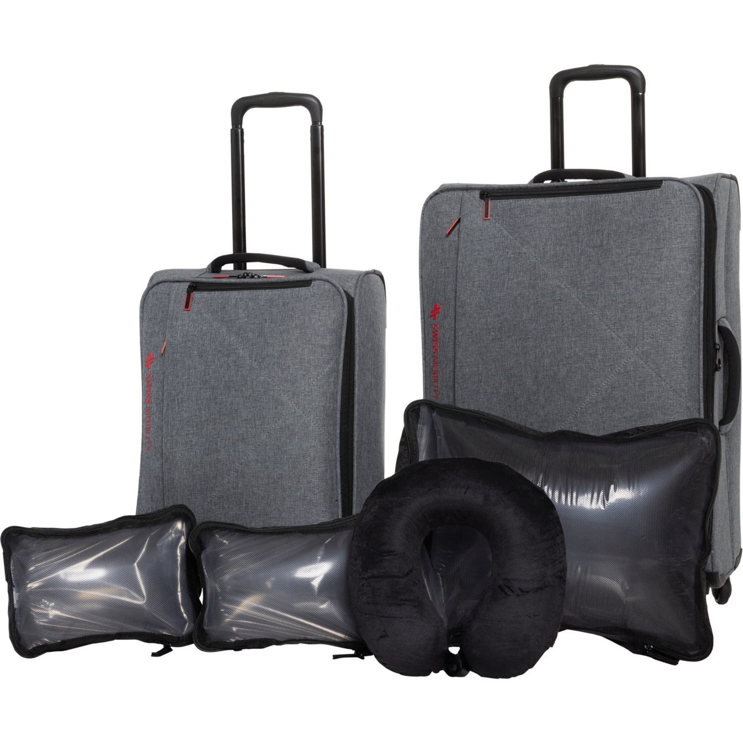 (取寄) ラゲージ セット - 6-ピース, ソフトサイド, チャコール Swiss Mobility YYZ Luggage Set - 6-Piece, Softside, Charcoal Charcoal