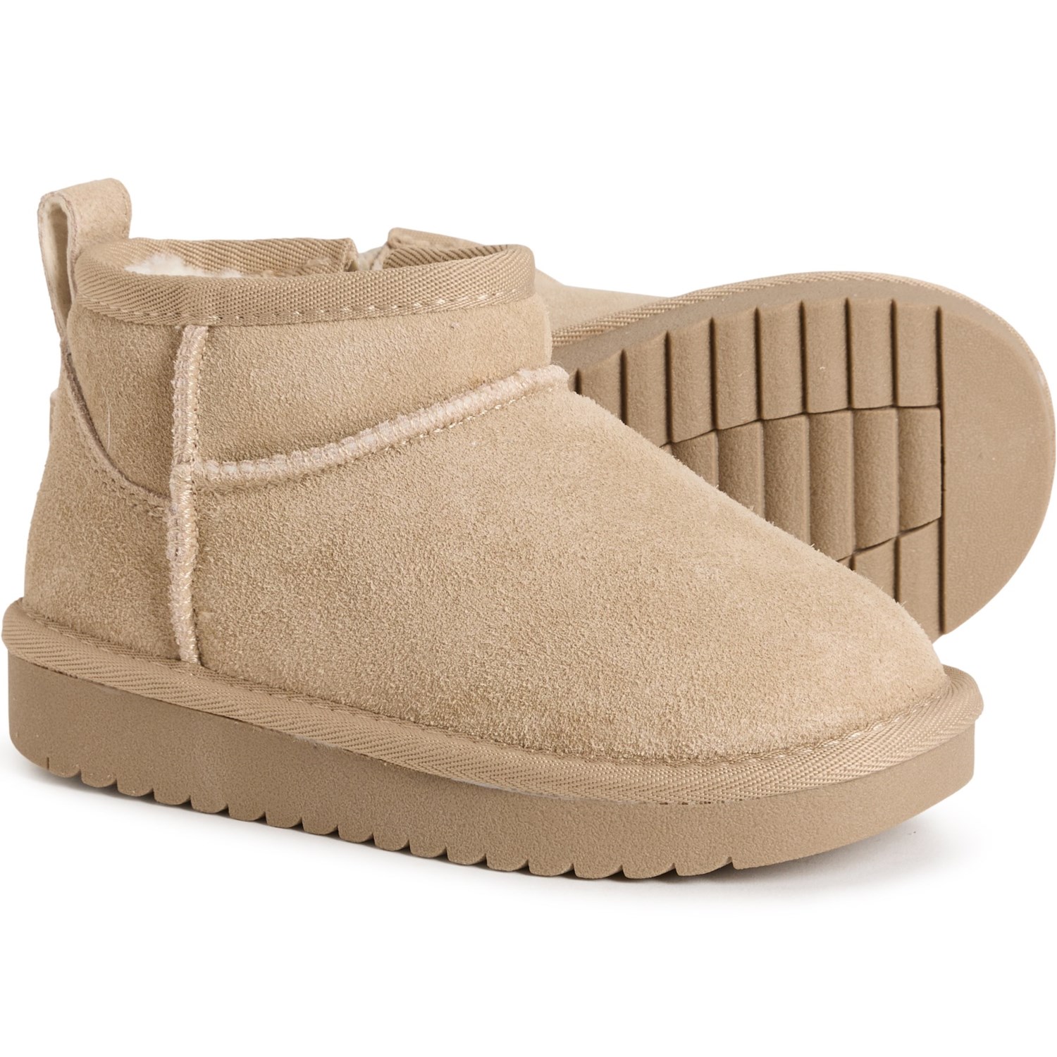 (取寄) ガールズ スカーレット ミニ フェイク-シアリング ブーツ - スエード Greystone Girls Scarlet Mini Faux-Shearling Boots - Suede Sand